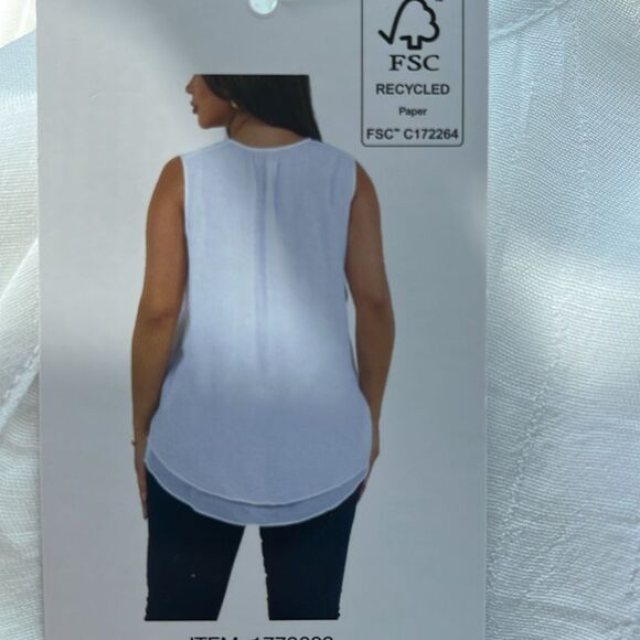 Cristina B Ladies' Sleeveless Blouse White Size XL - Picture 2 of 3
